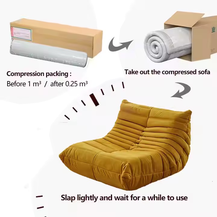 Compressed-sofa Set Cloud Compressor Living Room Furniture Foam in Double Vacuum Sectional Compressed Sofa Couch