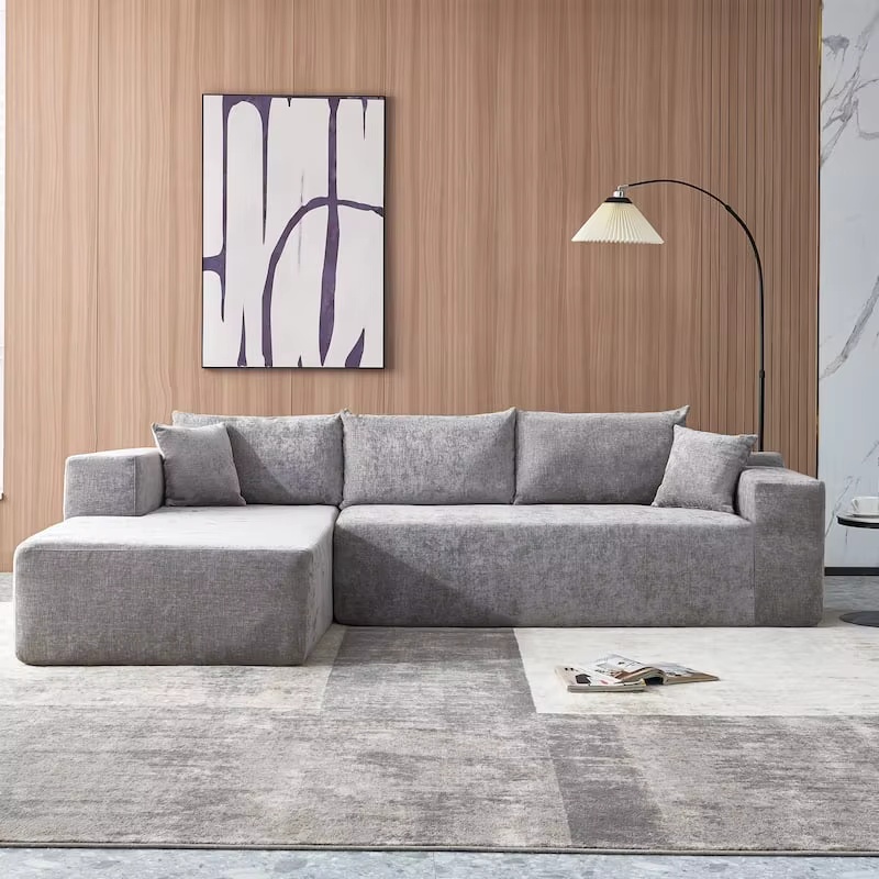 Deep Seat 2-Piece L-Shape Modular Sectional Sofa Couch (1)