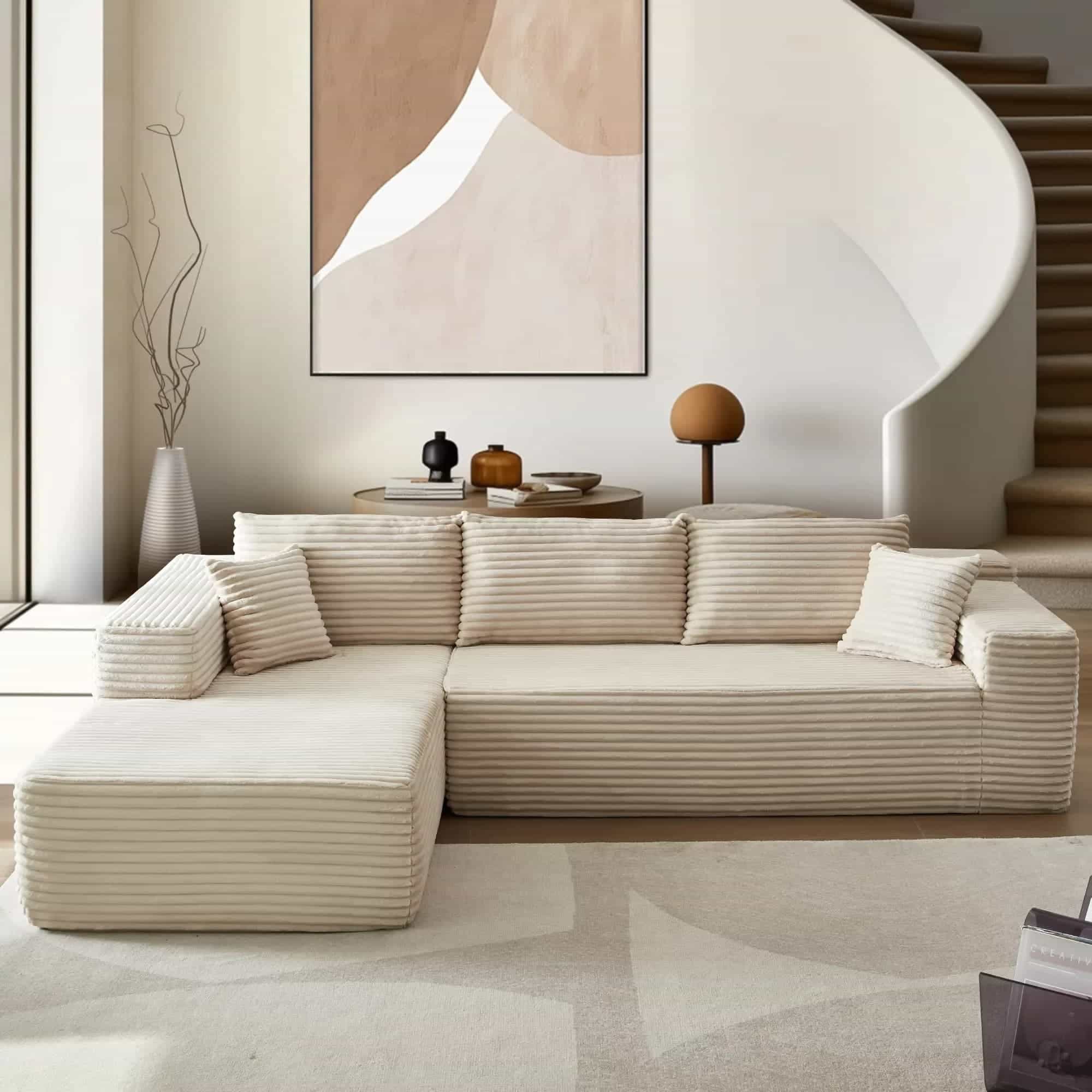 Deep Seat 2-Piece L-Shape Modular Sectional Sofa Couch (11)