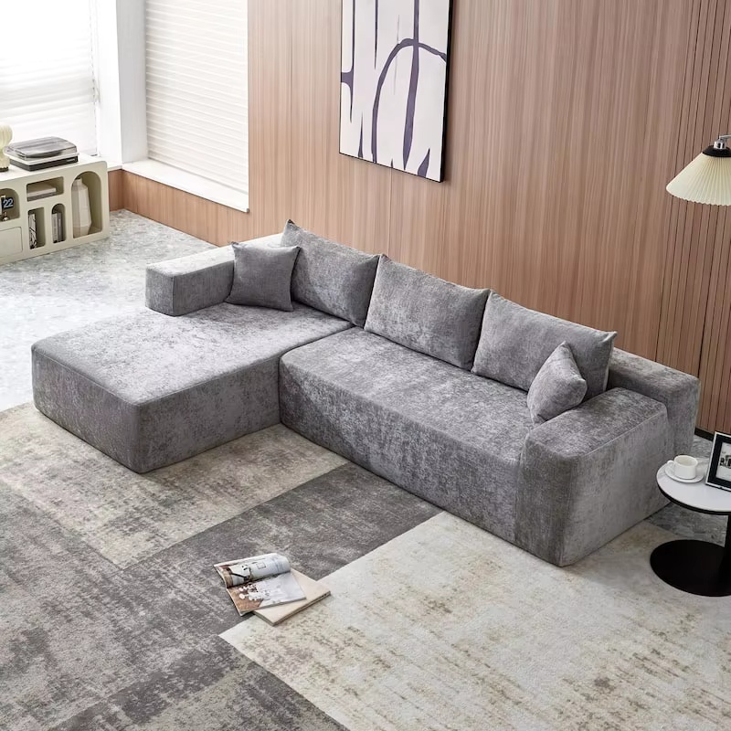 Deep Seat 2-Piece L-Shape Modular Sectional Sofa Couch (1)