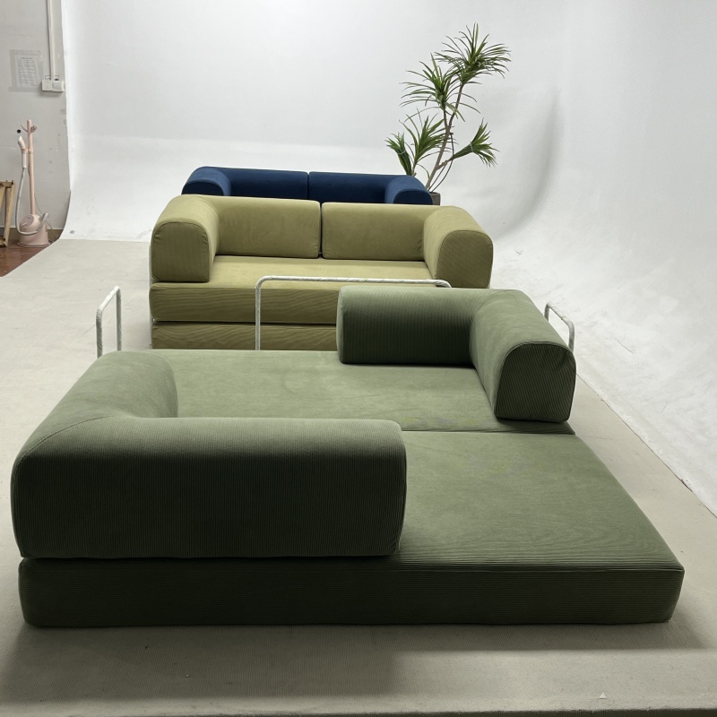 Hot Sale Corduroy Sofa in Box Vacuum Compressed Sofa Bed Sectional Sofa