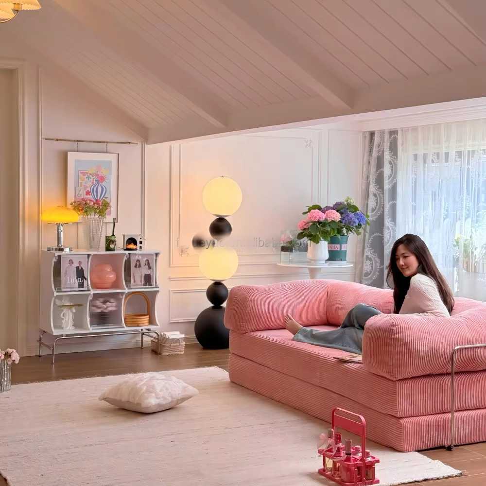Hot Sale Corduroy Sofa in Box Vacuum Compressed Sofa Bed Sectional Sofa