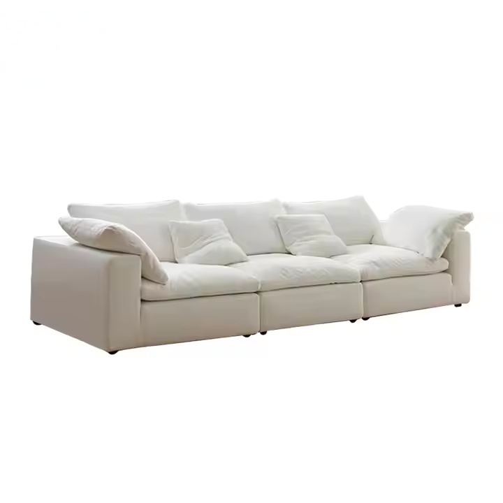 Luxury Living Room Furniture 3 Seater Fabric Velvet Bubble Cloud Sofa Chesterfield Set