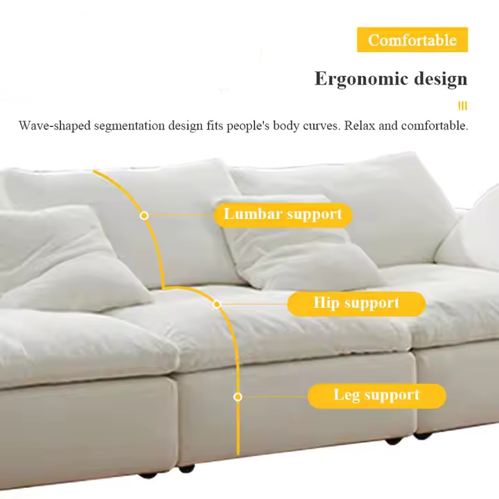 Luxury Living Room Furniture 3 Seater Fabric Velvet Bubble Cloud Sofa Chesterfield Set