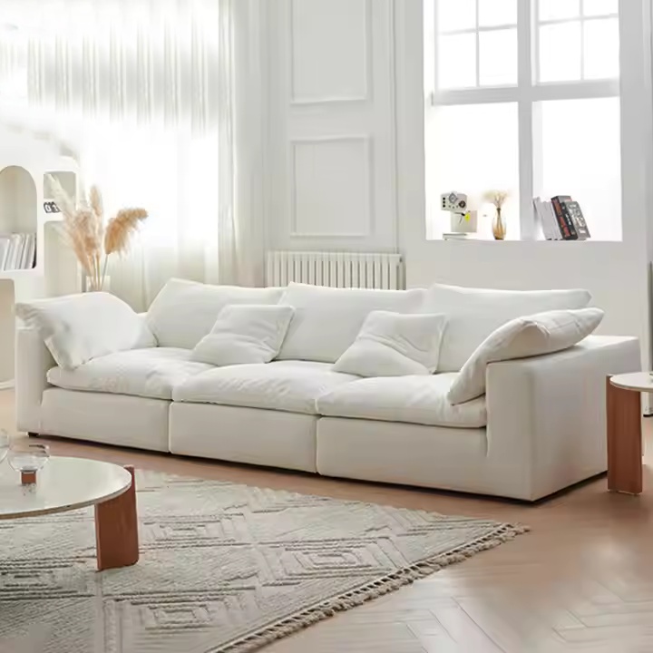 Luxury Living Room Furniture 3 Seater Fabric Velvet Bubble Cloud Sofa Chesterfield Set