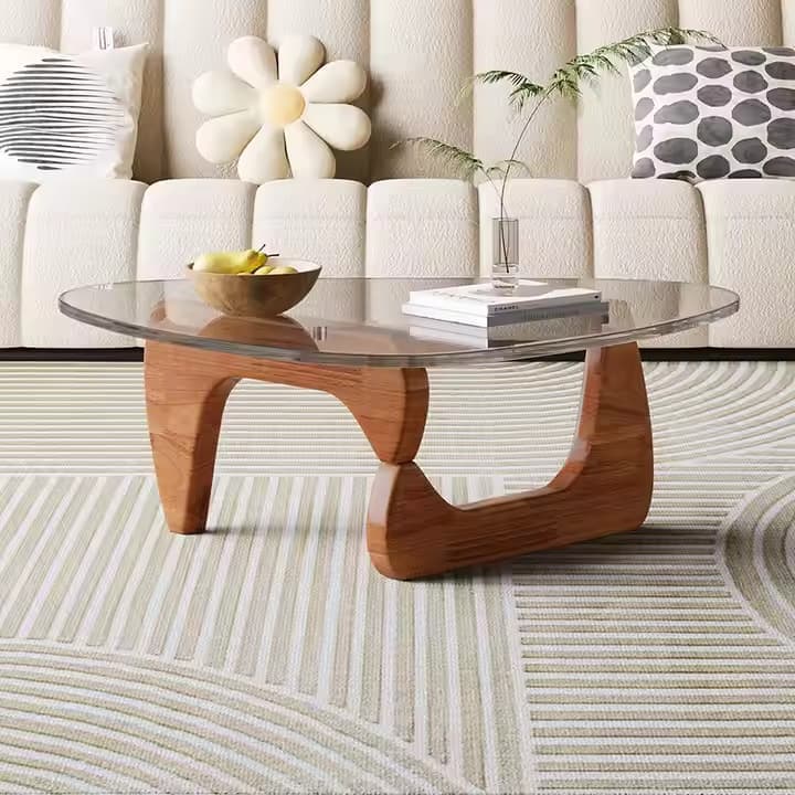 Nordic Style Modern Simple Luxury Lightweight Tempered Glass Coffee Table for Small Apartments Wholesale (1)