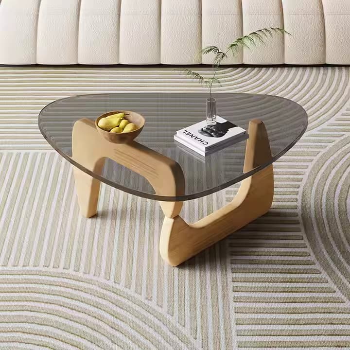 Nordic Style Modern Simple Luxury Lightweight Tempered Glass Coffee Table for Small Apartments Wholesale (1)